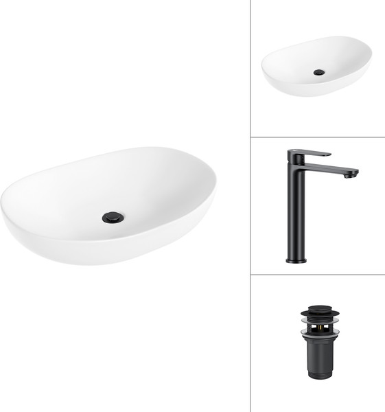 Умывальник со смесителем Lauter 21502 + Moon 21СК8691BS с донным клапаном 21190B - фото