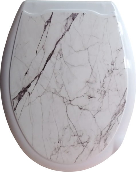Сиденье для унитаза Еврокомфорт Белый мрамор 002718 - фото
