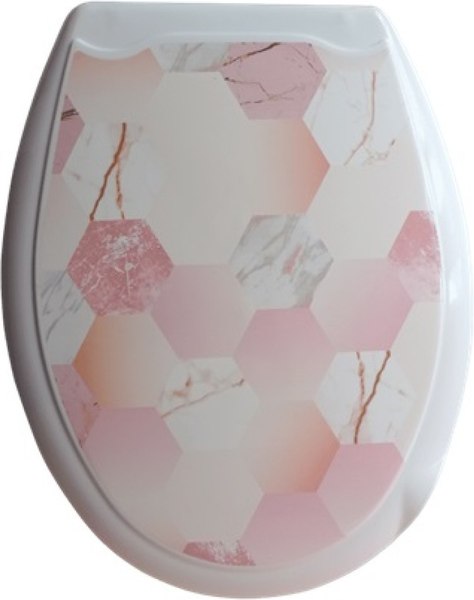 Сиденье для унитаза Еврокомфорт Розовая абстракция 002721 - фото