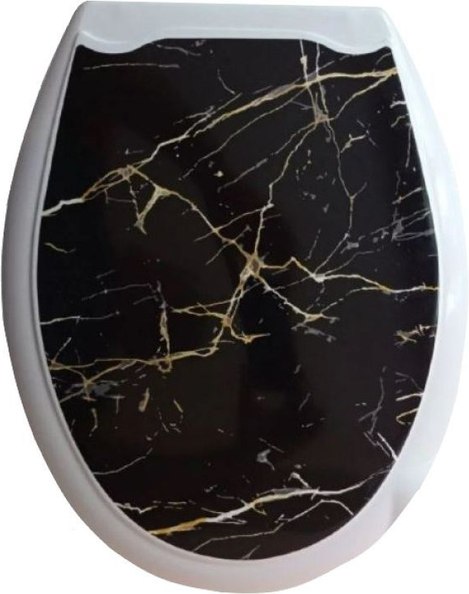 Сиденье для унитаза Еврокомфорт Черный мрамор 002719 - фото