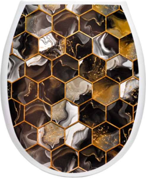 Сиденье для унитаза Еврокомфорт Океан Lux Абстракция соты 003770 - фото