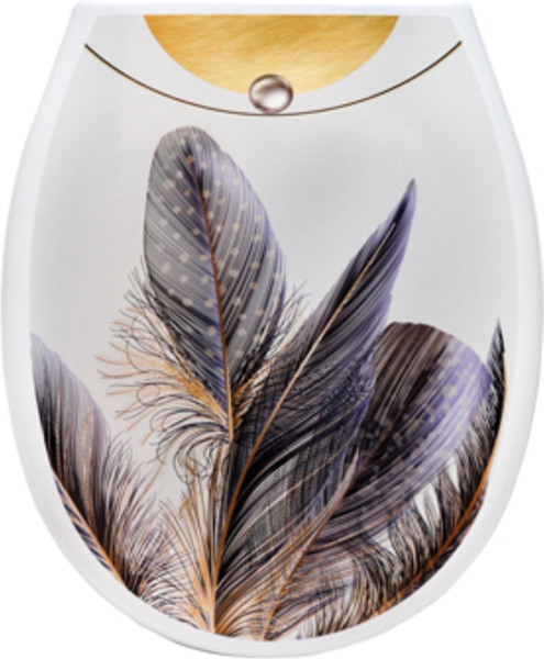Сиденье для унитаза Еврокомфорт Океан Lux Перья 003776 - фото