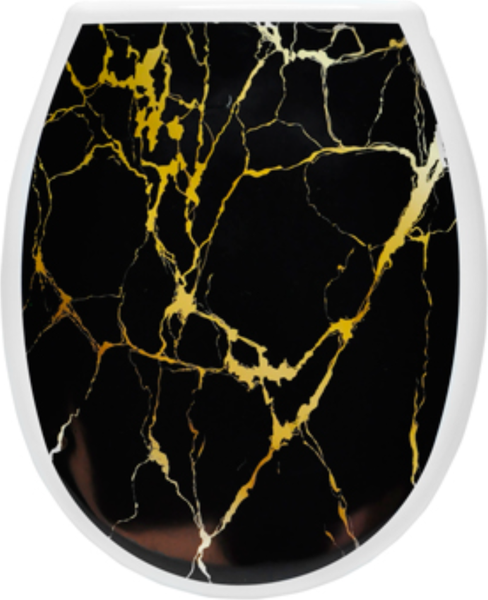 Сиденье для унитаза Еврокомфорт Океан Lux Черный мрамор 003769 - фото