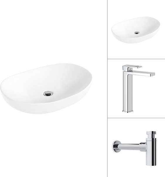 Умывальник со смесителем Lauter 21502 + Cascade 21СК0655C с сифоном 21635CH