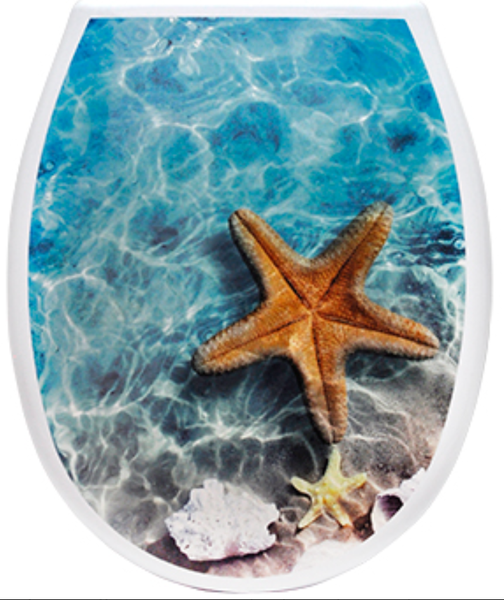 Сиденье для унитаза Еврокомфорт Океан Lux Морская звезда с детской накладкой 003740 - фото