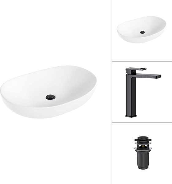 Умывальник со смесителем Lauter 21502 + Cascade 21СК0655BS с донным клапаном 21190B - фото