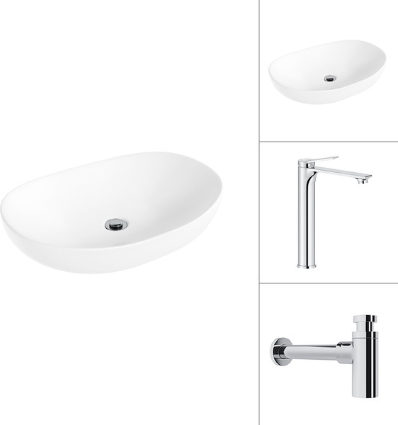 Умывальник со смесителем Lauter 21502 + Rio 21AM12672 с сифоном 21635CH - фото