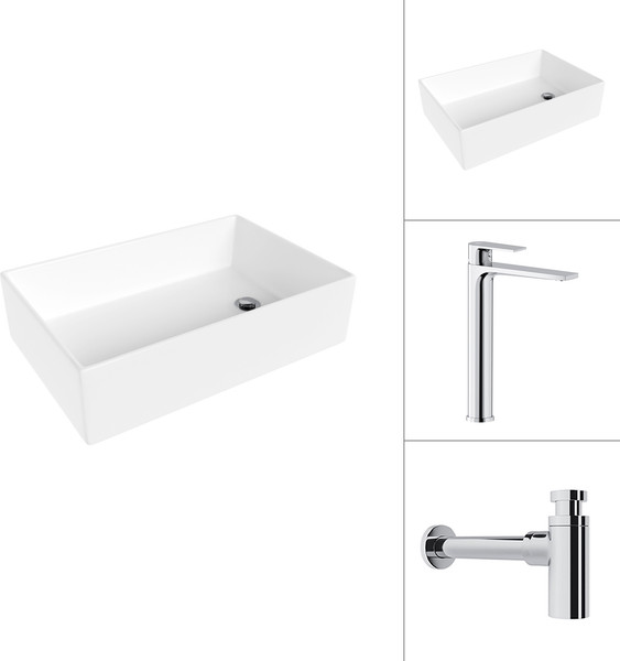 Умывальник со смесителем Lauter 21518-1 + Reef 21CK8678C с сифоном 21635CH - фото