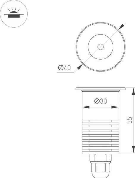 Светильник уличный Arlight ART-GROUND-R40-3W Warm3000 SL / 048820