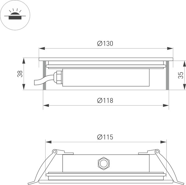 Светильник уличный Arlight ART-GROUND-SLIM-R130-9W Warm3000 SL / 038165