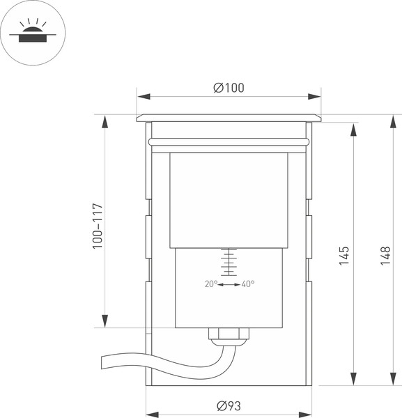 Светильник уличный Arlight ART-GROUND-ZOOM-R100-15W Warm3000 SL / 038172