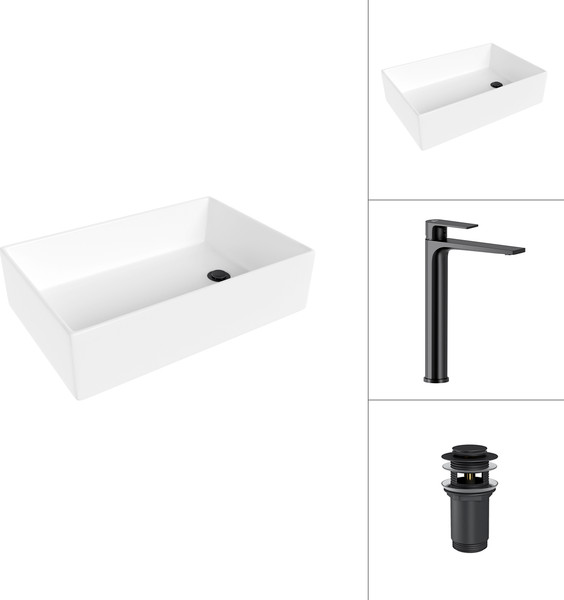 Умывальник со смесителем Lauter 21518-1 + Reef 21CK8678BS с донным клапаном 21190B - фото