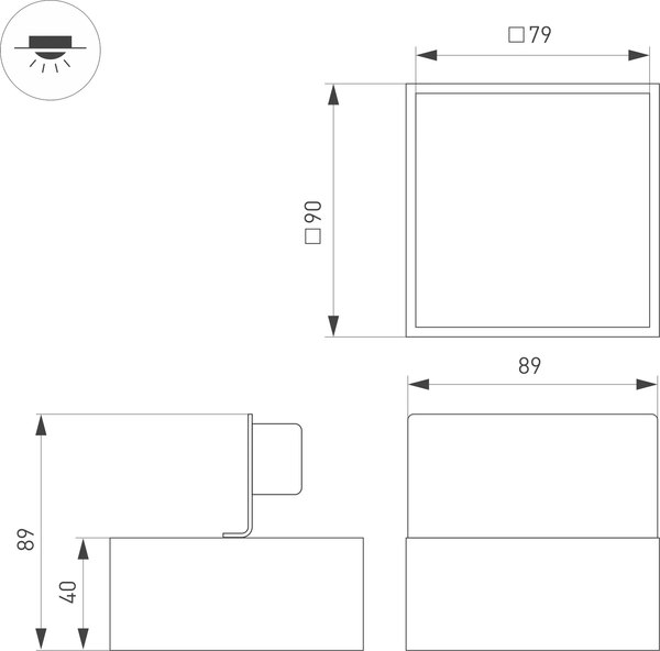 Точечный светильник Arlight DL-GRIGLIATO-S90x90-6W Warm3000 GR 90deg / 051139