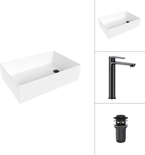 Умывальник со смесителем Lauter 21518-1 + Moon 21СК8691BS с донным клапаном 21190B - фото