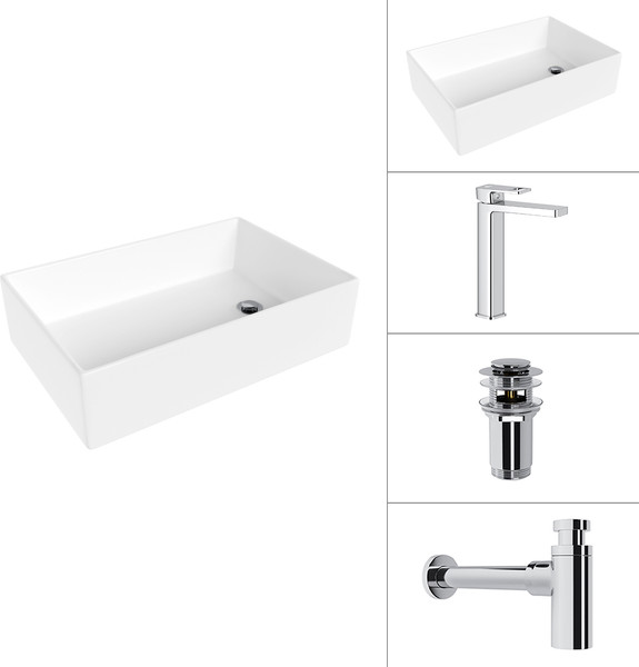 Умывальник со смесителем Lauter 21518-1 + Cascade 21СК0655C + сифон 21635CH + дон.клапан 21190CH - фото