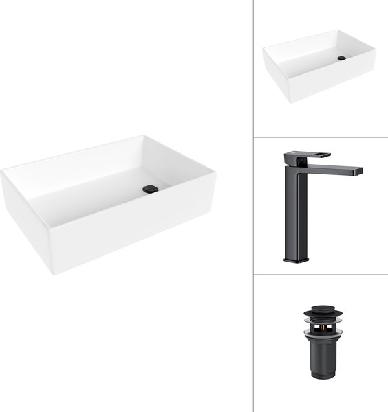 Умывальник со смесителем Lauter 21518-1 + Cascade 21СК0655BS с донным клапаном 21190B - фото