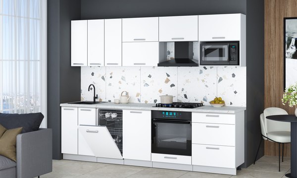 Кухонный гарнитур Интерлиния Мила Gloss 2.7-ПМ4