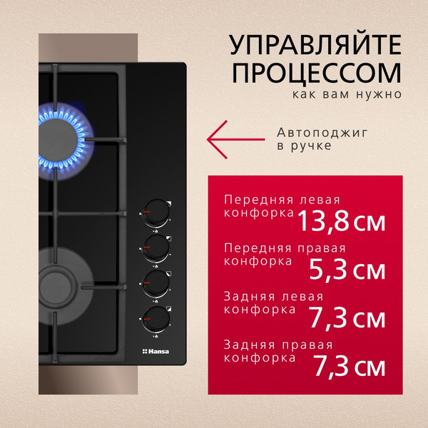Газовая варочная панель Hansa BHKS661830