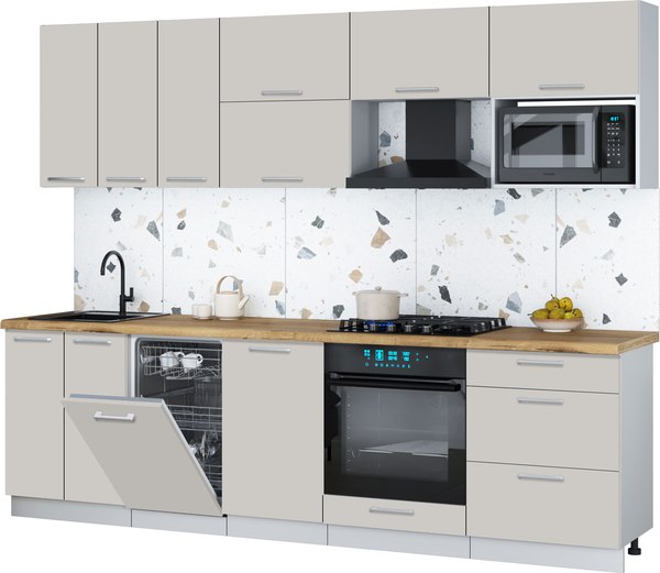 Кухонный гарнитур Интерлиния Мила Gloss 2.7-ПМ4 - фото