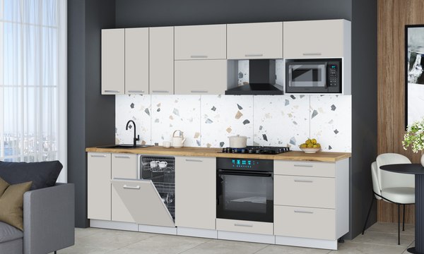 Кухонный гарнитур Интерлиния Мила Gloss 2.7-ПМ4