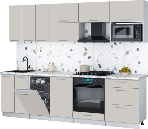Кухонный гарнитур Интерлиния Мила Gloss 2.7-ПМ4 - фото