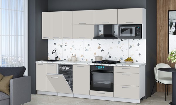 Кухонный гарнитур Интерлиния Мила Gloss 2.7-ПМ4