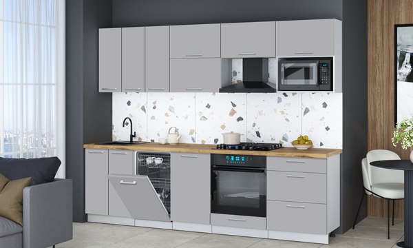 Кухонный гарнитур Интерлиния Мила Gloss 2.7-ПМ4