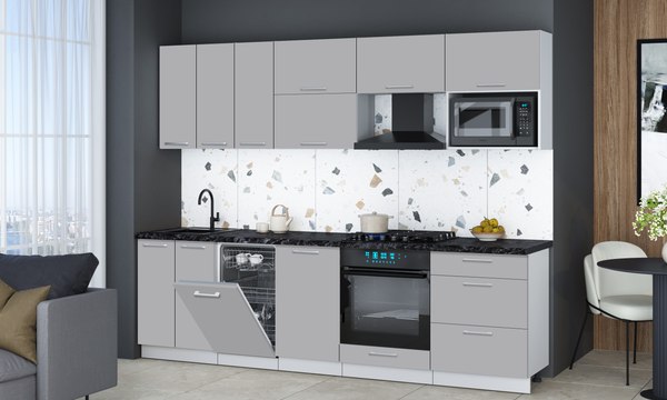 Кухонный гарнитур Интерлиния Мила Gloss 2.7-ПМ4