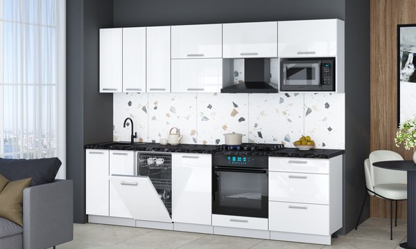 Кухонный гарнитур Интерлиния Мила Gloss 2.7-ПМ4