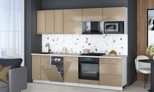 Кухонный гарнитур Интерлиния Мила Gloss 2.7-ПМ4