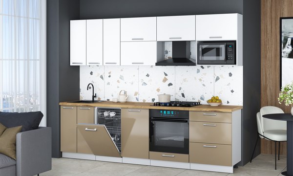 Кухонный гарнитур Интерлиния Мила Gloss 2.7-ПМ4