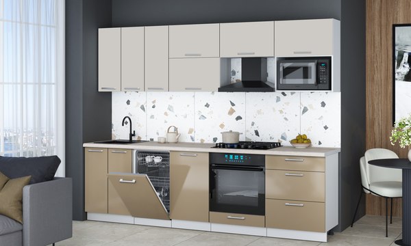 Кухонный гарнитур Интерлиния Мила Gloss 2.7-ПМ4