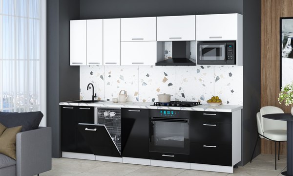 Кухонный гарнитур Интерлиния Мила Gloss 2.7-ПМ4