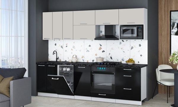 Кухонный гарнитур Интерлиния Мила Gloss 2.7-ПМ4