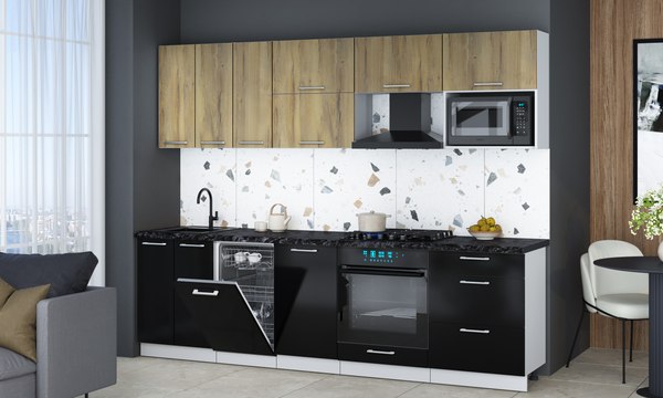 Кухонный гарнитур Интерлиния Мила Gloss 2.7-ПМ4