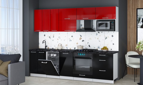 Кухонный гарнитур Интерлиния Мила Gloss 2.7-ПМ4