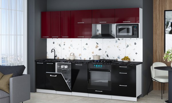 Кухонный гарнитур Интерлиния Мила Gloss 2.7-ПМ4