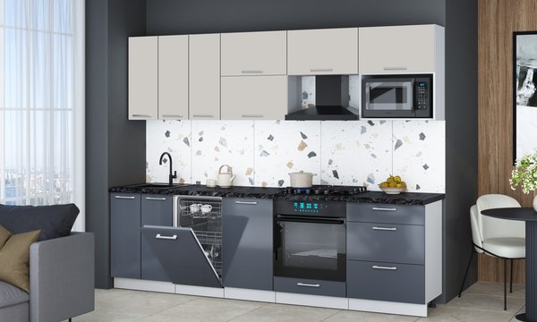 Кухонный гарнитур Интерлиния Мила Gloss 2.7-ПМ4