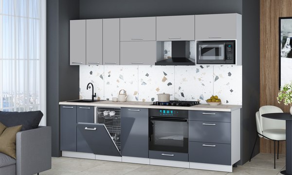 Кухонный гарнитур Интерлиния Мила Gloss 2.7-ПМ4