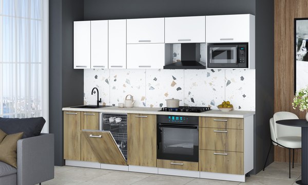 Кухонный гарнитур Интерлиния Мила Gloss 2.7-ПМ4