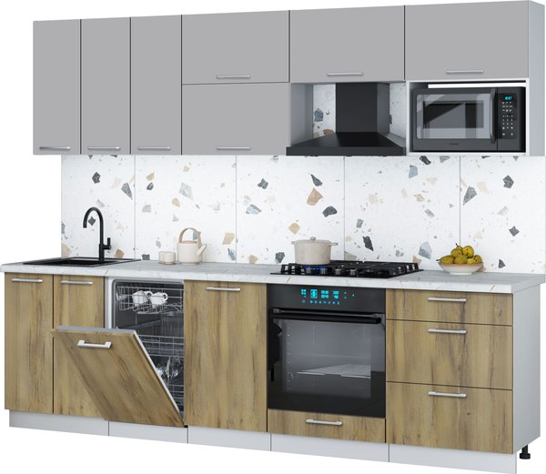 Кухонный гарнитур Интерлиния Мила Gloss 2.7-ПМ4 - фото