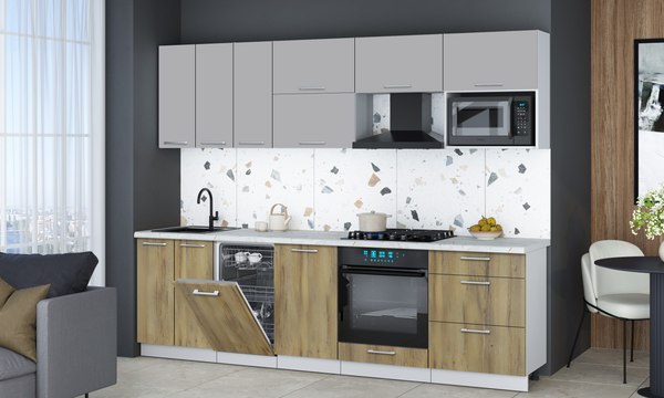 Кухонный гарнитур Интерлиния Мила Gloss 2.7-ПМ4