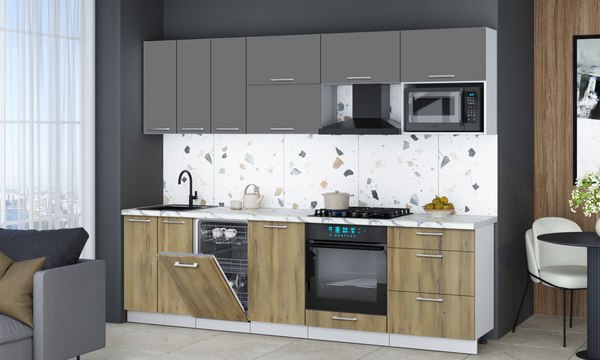 Кухонный гарнитур Интерлиния Мила Gloss 2.7-ПМ4