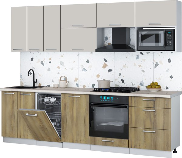 Кухонный гарнитур Интерлиния Мила Gloss 2.7-ПМ4 - фото