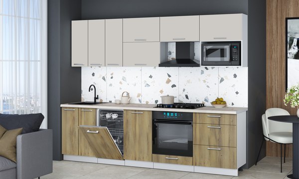 Кухонный гарнитур Интерлиния Мила Gloss 2.7-ПМ4