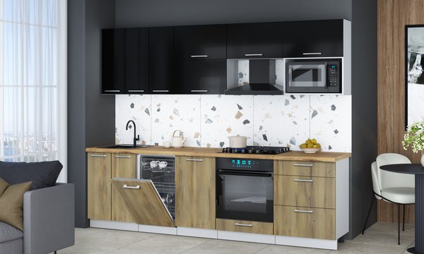 Кухонный гарнитур Интерлиния Мила Gloss 2.7-ПМ4