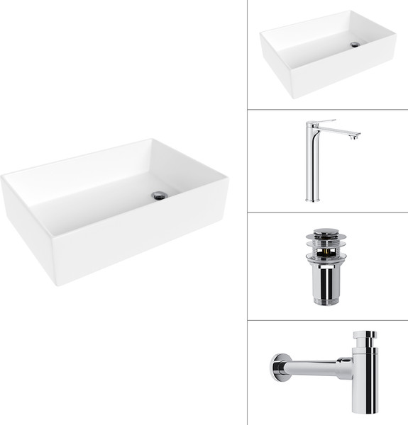 Умывальник со смесителем Lauter 21518-1 + Rio 21AM12672 + сифон 21635CH + дон.клапан 21190CH - фото