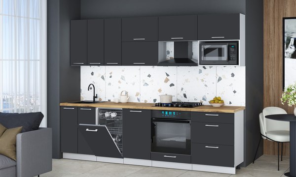 Кухонный гарнитур Интерлиния Мила Gloss 2.7-ПМ4