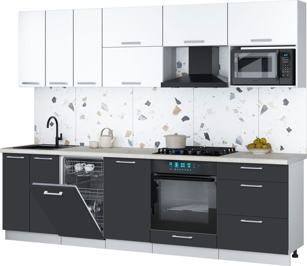 Кухонный гарнитур Интерлиния Мила Gloss 2.7-ПМ4 - фото