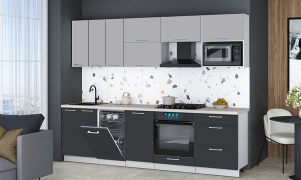 Кухонный гарнитур Интерлиния Мила Gloss 2.7-ПМ4